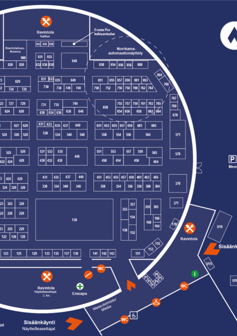 Pohjoinen Teollisuus messualueen kartta